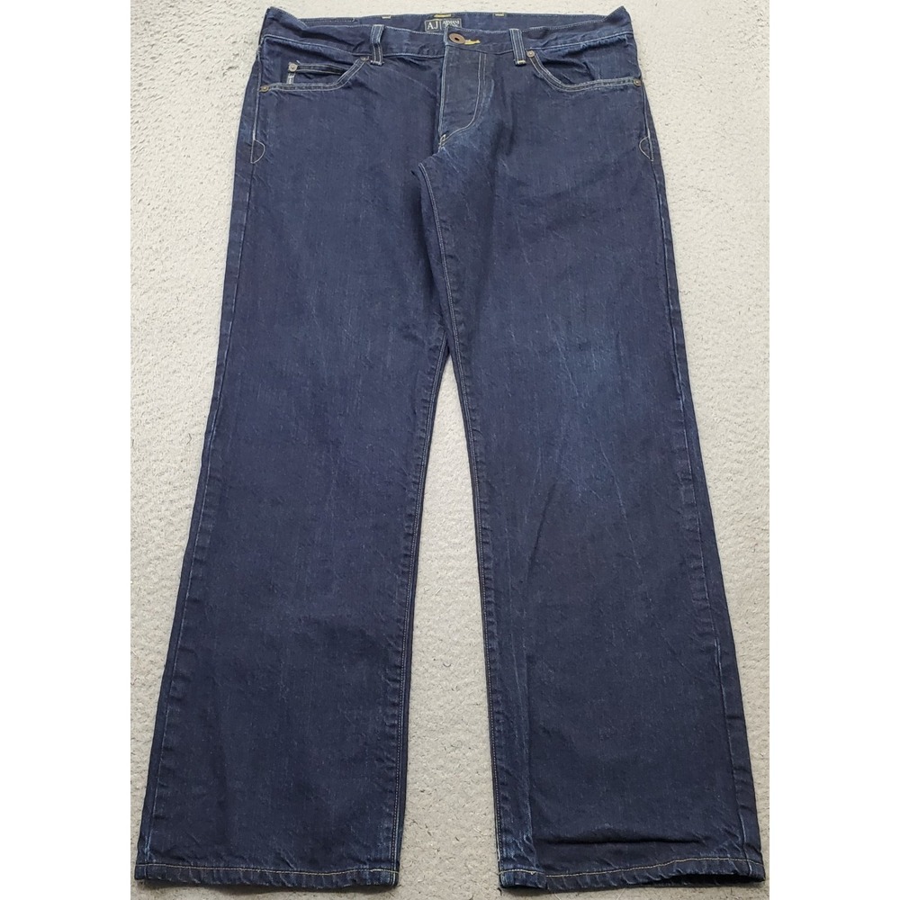 Armani 1981 Straight Leg Jeans Mens 34 Blue Denim Dark Wash 5-Pocket Button Fly